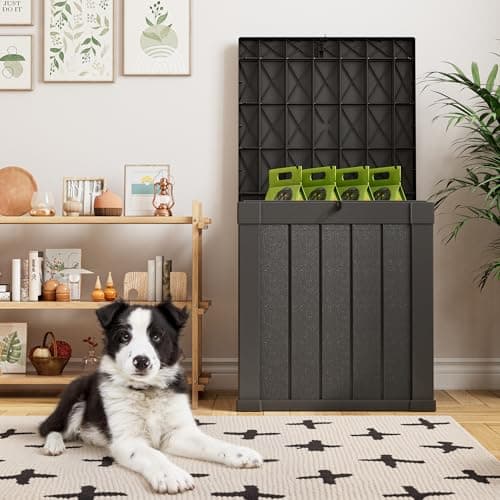 KAMABOKO 40 Gallon Resin Deck Box Large Outdoor Storage Boxes for Patio Furniture, Garden Tools, Pool Supplies, Weatherproof and UV Resistant, Lockable, Dark Black