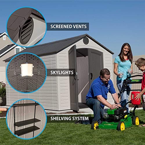 Lifetime 6402 Outdoor Storage Shed, 8 by 12.5 Feet; 2 windows