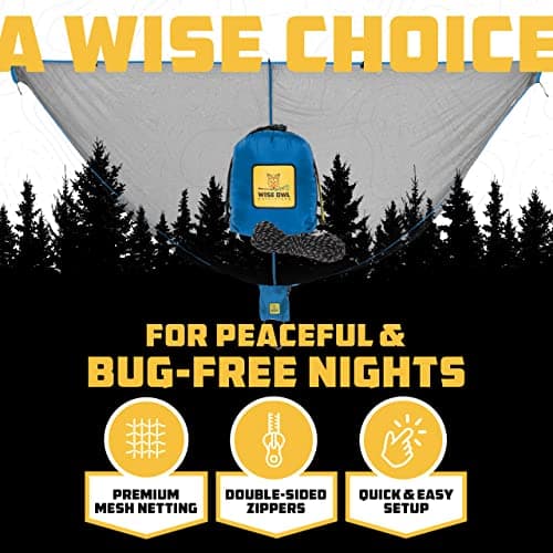 Wise Owl Outfitters Hammock Bug Net - The SnugNet Mosquito Net for Hammocks - Premium Quality, Waterproof, Mesh Hammock Netting w/Double-Sided Zipper - Essential Camping Gear