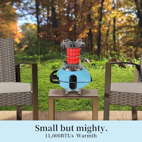 2 in 1 Foldable Propane Heater and Stove, 11000 BTU Portable Propane Heater & 5100BTU Gas stove Suitable for 1LB & 20LB Gas Cylinder,for Patio, Camping, Tent, Ice Fishing, Hunting