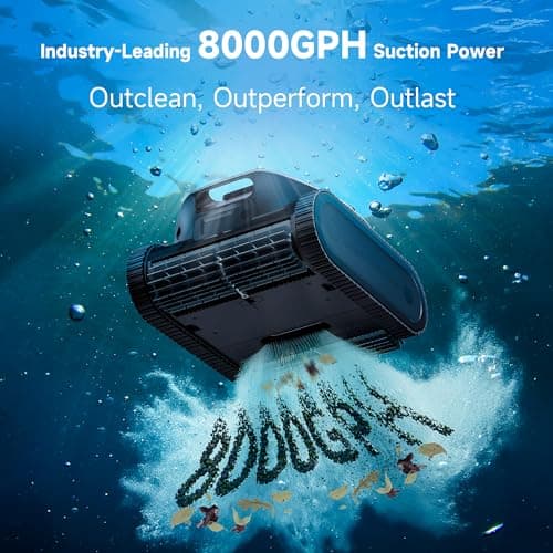 DREAME Z1 Pro Cordless Robotic Pool Cleaner, LiFi Remote Control, 8000 GPH Suction, Waterline Horizontal Cleaning, Auto-Retrieval, Automatic Pool Vacuum for Above & In-Ground Pools, Upgraded Version