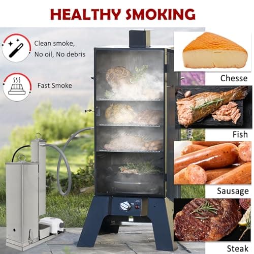 Cold Smoke Generator, 16 Hours Continuous Smoke, Stainless Steel Pellet Smoker Tube, Portable Electric Smoke Maker Outdoor Smoker Accessories for Meat Vegetables