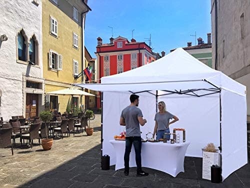 ABCCANOPY Pop up Canopy Tent with Awning and Sidewalls 10x10 Market -Series, White