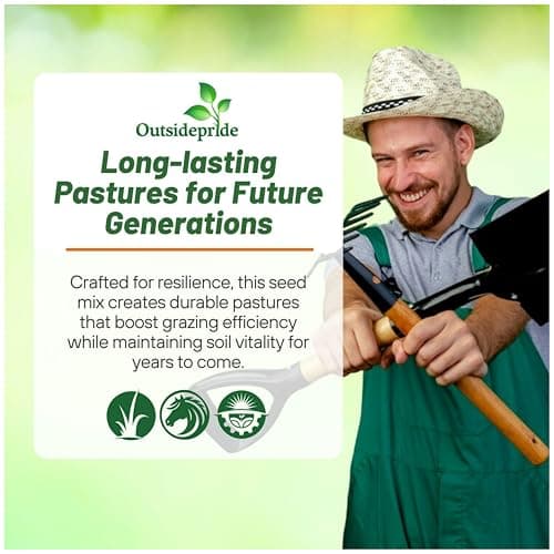 Outsidepride Horse Choice Pasture & Livestock Grass Seed Mix - 25 Lbs Perennial, Drought Tolerant, Cold Hardy, & High Yield Lawn Grass Seeds for Grazing, Hay, Silage, & Greenchop