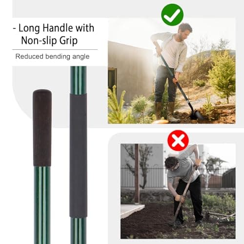 Shovel for Digging, 56 Inches Heavy Duty Shovel for Gardening, Round Shovel for Digging with Fiberglass Handle (Green)