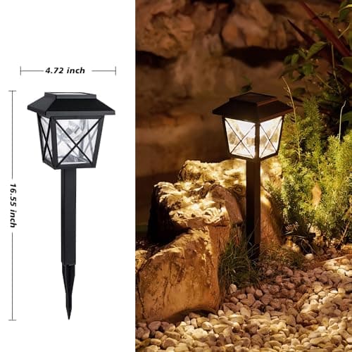 Large Rotating Solar Lights Outdoor Waterproof 2 Modes Twinkling Decorative Lights for Garden Yard Pathway Walkway Decorations Landscape Lighting. (Set of 4)