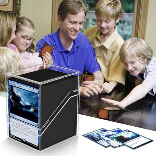 Mlikero Card Deck Cases, 6 Pack Acrylic Commander Deck Box Holding 100+ Sleeved Cards with 6 Dividers, Clear Card Storage Box Fit for MTG, TCG, Sports Cards