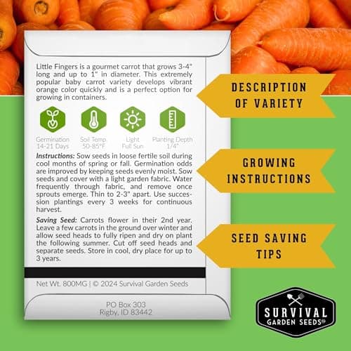 Survival Garden Seeds Home Garden 30 Variety Pack - 18,500+ Heirloom Vegetable, Fruit Seeds - Non-GMO, Non-Hybrid, Open-Pollinated for Outdoor & Indoor Gardens, Prepping, Hydroponics, Survival Food
