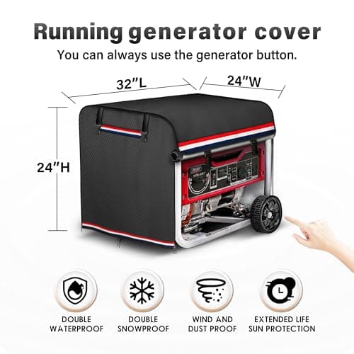 900D+210D Thickened Generator Cover. Top can be Opened to Add Fuel. 32x24x24 Inches. All-round protection. Black.