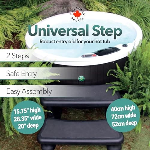 CO. Universal Step for hot tubs, 2 Steps, 28.35" x 20" x 15.75" High, Entry aid spa Step, Non-Slip and Portable, hot tub and spa Accessories