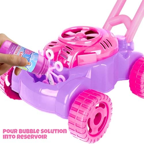 ArtCreativity Bubble Lawn Mower for Toddlers 1-3, Kids Bubble Machine for 1-Year-Old Girl Gifts, Summer Outdoor Push Gardening Toys for Kids Age 1 2 3+ Birthday Gifts for Preschool Girls