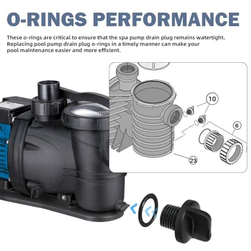 R0446000 Pool Pump Pipe Plug with O-Ring Replacement for Jandy Filter Pumps, Polaris Booster Pump & Water Purification System, Pool Spa Heater Drain Plugs (2 Pack)