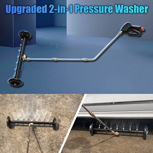 Tool Daily Dual-Function Undercarriage Cleaner, 24 Inch, Water Broom for Pressure Washer with 7 Nozzles, Under Car washer Attachment, 3 Pcs Extension Wand, 4000 PSI