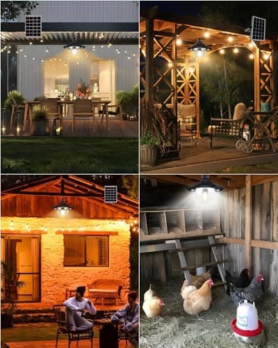 Solar Shed Light Outdoor Indoor 3000LM Solar Lights Daytime Available with Remote Control,Double Motion Sensor & 5 Lighting Modes, Solar Indoor Lights for Gazebo,Shed,Garage,Barn