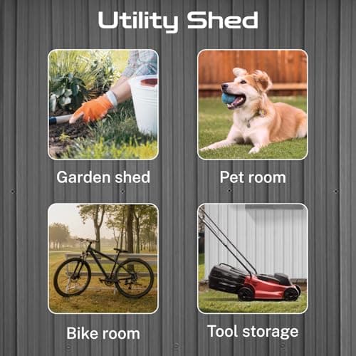 10' x 12' XL Outdoor Storage Shed, Sturdy Metal Building w/Lockable Doors for Garden, Backyard, Poolside and Lawn, Black