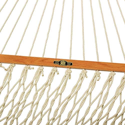 Original Pawleys Island 13DCOT Large Oatmeal DURACORD Rope Hammock with Free Extension Chains & Tree Hooks, Handcrafted in The USA, Accommodates 2 People, 450 LB Weight Capacity, 13 ft. x 55 in.