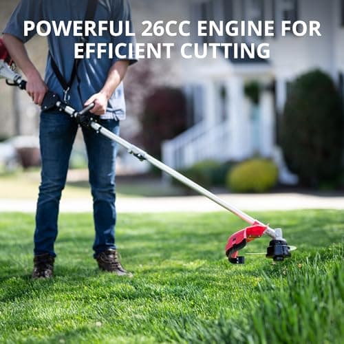 2-in-1 Gas Brush Cutter & String Trimmer, 26cc Engine, 10-inch Blade, 16-inch AM4532