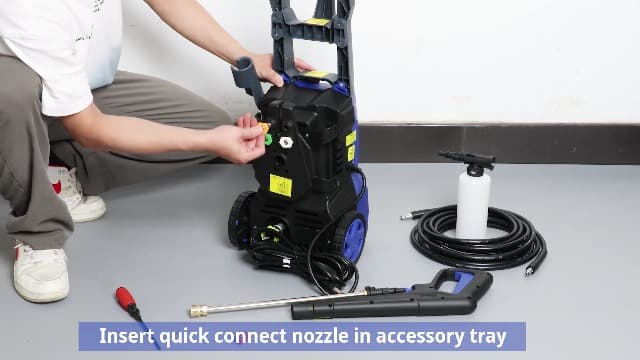 Power Washers Electric Powered 5000PSI-max 3.2GPM High Pressure Washer Car Cleaning Machine with Adjustable Spray Nozzle and Foam Cannon for Home Driveway Patio Deck, Deep Blue