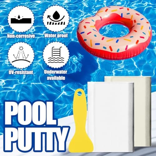 Pool Putty - 10oz 2 Part Epoxy Pool Repair Kit Pool Leak Sealer for Fixing Leaks, Cracks - Underwater or Above Fast Repair Epoxy Putty for Tile, Fiberglass, Concrete, Cement and Other Surfaces