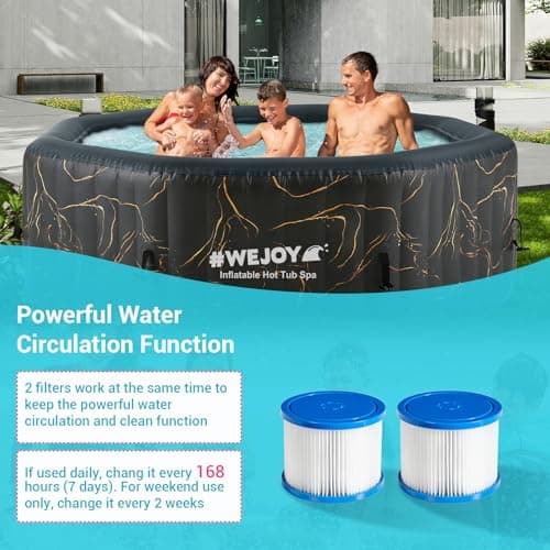 #WEJOY Portable Hot Tub61X61X25 Inch Air Jet Spa 2-4 Person Inflatable Octagon Outdoor Heated Hot Tub Spa with 120 Bubble Jets