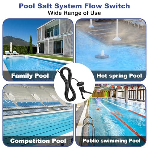 GLX-FLO-RP Flow Switch Assembly, Pool Flow Sensor Compatible with Goldline and Aquarite Salt Systems Pool Flow Switch with 15 ft. Cable