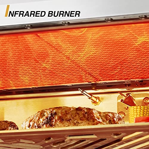 BIG HORN OUTDOORS Infrared Portable Propane Grill – 1500°F Steak Broiler, Sear Station with Pizza Stone, Salamander BBQ Grill, Small Stainless Steel Gas Grill