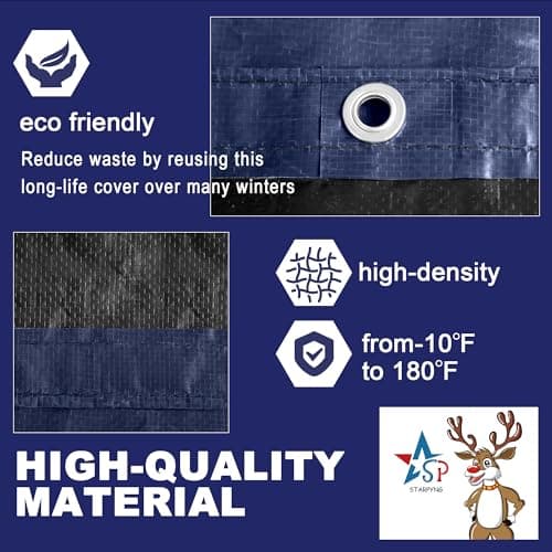 STARPYNG-Round Swimming Pool Cover, 5mil,Navy Blue and Black,Winter Underground Pool Cover,Easy Install, UV Protection,Water Proof Oval(Pool Size:19x28FT,Cover Size: 16x25FT)