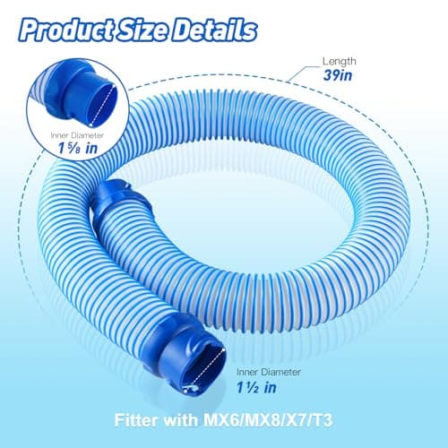 R0527700 Pool Cleaner Vacuum Hose for Zodiac MX6 MX8 Replacement Parts, Twist Lock Pool Vacuum Hose 39inch Suitable for Cleaning Swimming Pool （5 packs）