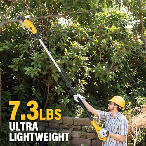 Pole Saw Corded, 6 Amp 8 Inch Pole Saws for Tree Trimming, Electric Pole Saw with 13 Feet Height Reach, Tool-free Installation