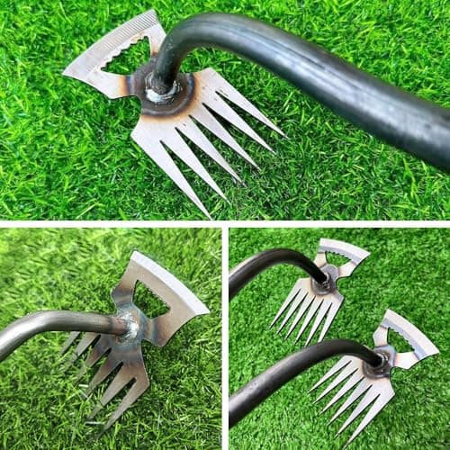 Gardening Hand Weeder Tools, 2025 New Weeding Artifact Uprooting Weeding Tool Weeding Rake Uprooting Weeding Tool, Multifunctional Garden Hand Weeder Tools for Garden (5 Tines)