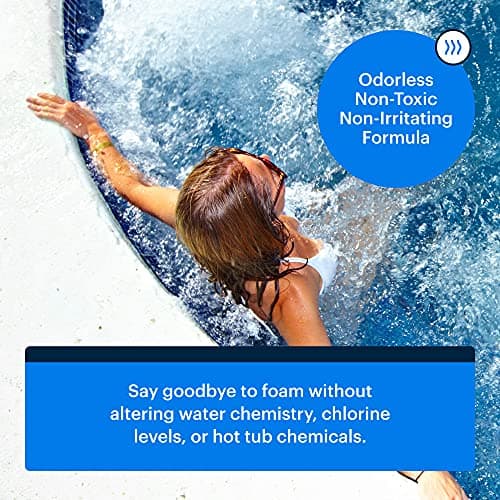 Essential Values Hot Tub, Pool & Spa Defoamer (32oz) – Quickly Removes Foam Without The Use of Harsh Hot Tub Chemicals, Eco-Friendly & Safe with Silicone Emulsion Formula. Get The Foam Down
