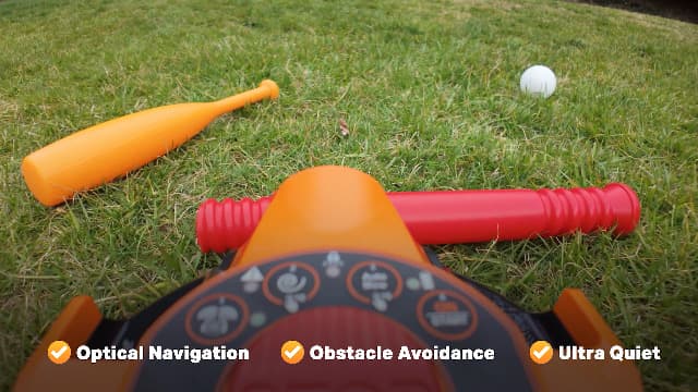 LawnMaster OcuMow™ VBRM601YCM MAX Perimeter Wire Free Robot Lawn Mower Cuts Small Lawns 2000-3500 Square Feet with Optical Navigation, Obstacle Avoidance, Low Noise and No Go Function