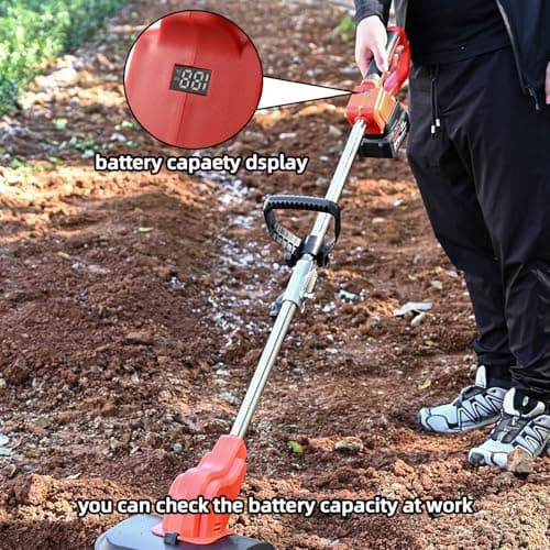 21v Cordless Tiller Cultivator, 300 RPM Tiller Has Battery Capacity Display with 4.0 Ah Battery, 11 in Tilling Width, 8 in Depth Rototiller for Lawn/Gardening/Soil Cultivation by MKMKYEE