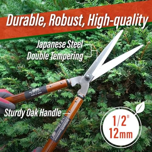 SUIZAN Hedge Shears 22.6" - Professional Japanese Garden Clippers for Precise Trimming Gardening Tools