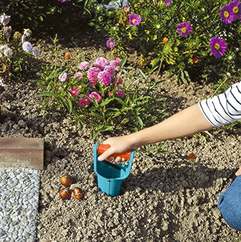 Gardena Bulb Planter - Ideal Accessory for Laying Bulbs with Automatic Release Mechanism and Depth Scale, Made Steel with Duroplast Coating (3412-20)