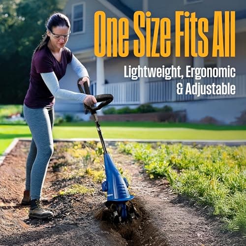 Westinghouse 6-Inch, 2.5 Amp Corded Electric Mini Tiller Cultivator for Gardening, Lightweight, 4 Steel Blades