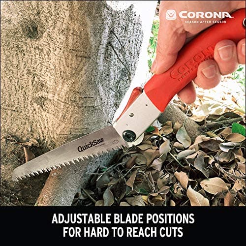 Corona Tools 7-Inch QuickSAW Folding Saw | Pruning Saw Designed for Single-Hand Use | Curved Blade Hand Saw | Cuts Branches Up to 4" in Diameter | QS 7800