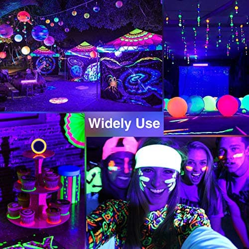 Onforu 2 Pack 48W Black Light Bars, LED Blacklight with Plug and Switch, Black Lights Flood Light, Glow in The Dark Party Supplies for Stage Lighting, Halloween Decorations, Body Paint