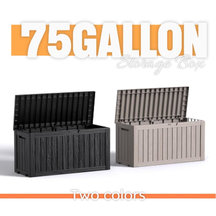 Outdoor Storage Box with Wheels – 75 Gallon Mobile Waterproof Resin Deck Box, Lockable Storage for Patio Cushions, Garden Tools, Pool Accessories – UV-Resistant Storage Bench for Backyard & Deck