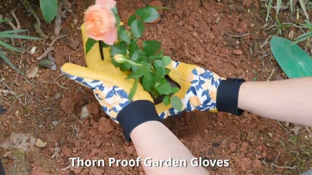 Cowhide Leather Thorn Proof & Puncture Resistant Gardening Gloves for Women and Men, Touchscreen Compatible Working Gloves for Weeding, Digging, Planting, Gardening Gifts for Women, Size Medium
