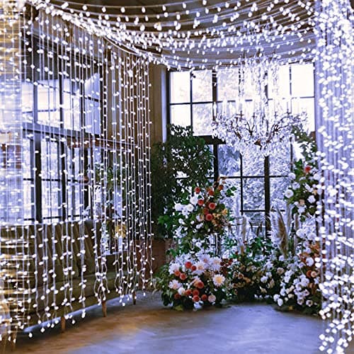 JMEXSUSS 168FT 600 LED White String Lights Outdoor Waterproof with Remote Indoor Christmas String Lights Cool White Christmas Tree Lights Plug in for Room Wedding Holiday Christmas Decorations