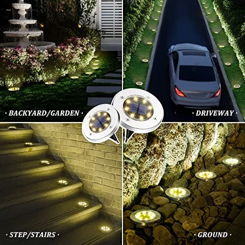SOLPEX Solar Lights Outdoor Waterproof, 8 Pack Solar Ground Lights, Solar Garden Lights Landscape Lighting for Pathway Driveway Patio Backyard Walkway (Warm White)