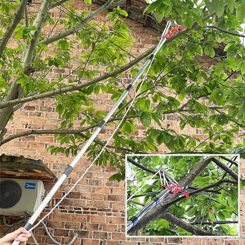 13ft Pole Saws for Tree Trimming, Lightweight Stainless Steel Tree Trimmers Long Handle Pruner, Tree Pruner Extendable, Manual Pole Cutter for Yard Garden Patios Trees Branches Cutting