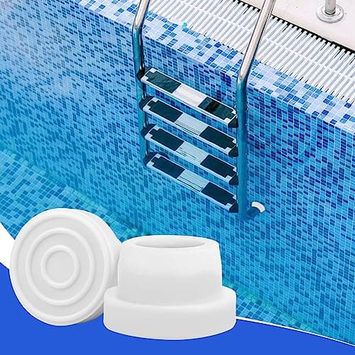 Pool Ladder Bumpers for Inground Pool - Pool Ladder Plugs Fits 1.9” Swimming Pool Ladder Tubing - Steps Inside Plug Caps for Protect Swimming Pool Liner, Rubber Ladder Foot Cover (2Pack)