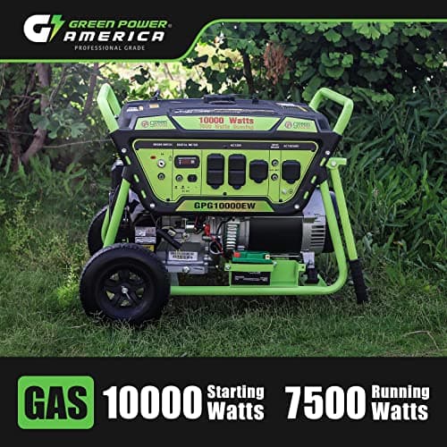 Gasoline Powered Portable Generator 10000 Watt, Recoil/Electric Start, 12V-8.3A Charging Outlets, Home Back Up & RV Ready, 49 State Approved（Excluding California）