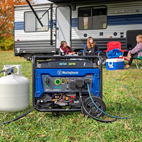 Westinghouse 4650 Peak Watt Dual Fuel Portable Generator, Remote Electric Start with Auto Choke, RV Ready 30A Outlet, Gas & Propane Powered