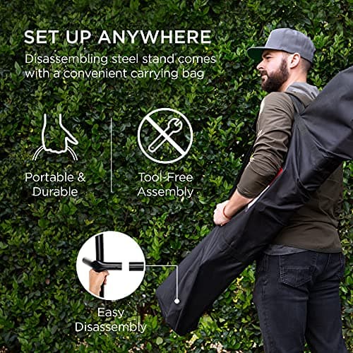 Best Choice Products Double Hammock with Steel Stand, Indoor Outdoor Brazilian-Style Cotton Bed w/Carrying Bag, 2-Person Capacity - Onyx