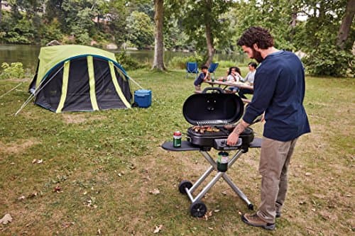 Coleman RoadTrip 285 Portable Stand-Up Propane Grill with 3 Adjustable Burners & Instastart Ignition, 20,000 BTUs of Power for Outdoor Cooking