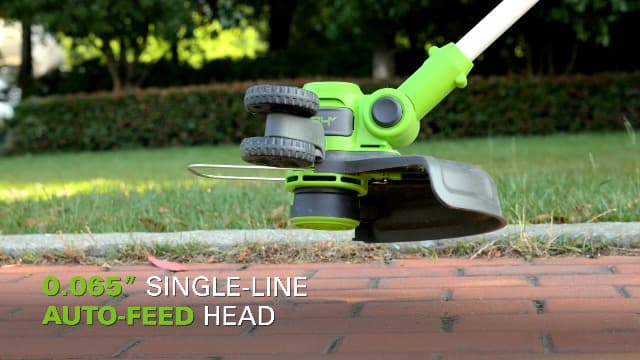 GreenWorks 24V Cordless String Trimmer/Edger (Gen 2), 12" Cutting Width, Ultra-Light 6 lbs Design, Women & Senior-Friendly, 2.0Ah Battery & Charger