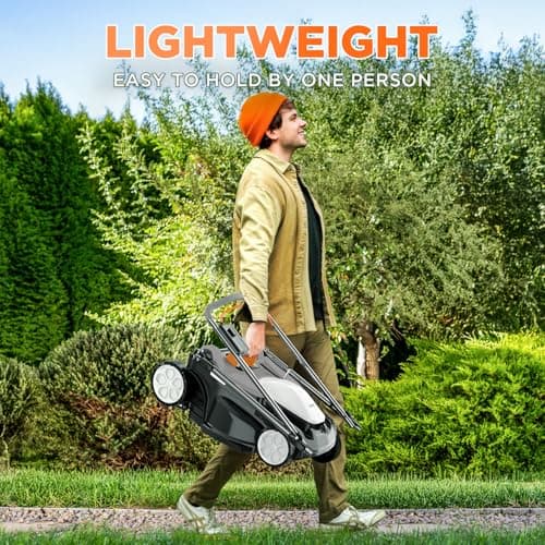 Litheli 40V (2 x 20V) 16" Electric Lawn Mower Cordless, Walk Behind Lawn Mower with 6-Height Adjust, Portable & Lightweight Push Battery Powered Lawn Mower (2 * 4.0AH Batteries Included)